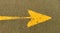 Yellow directional arrow in parking lot