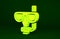 Yellow Diving mask and snorkel icon isolated on green background. Extreme sport. Diving underwater equipment. Minimalism