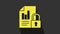 Yellow Document and lock icon isolated on grey background. File format and padlock. Security, safety, protection concept