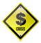 Yellow dollar crisis sign illustration design