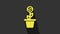 Yellow Dollar plant in the pot icon isolated on grey background. Business investment growth concept. Money savings and