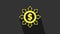 Yellow Dollar, share, network icon isolated on grey background. 4K Video motion graphic animation