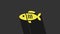 Yellow Dried fish icon isolated on grey background. 4K Video motion graphic animation
