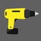 Yellow drill. Electric device for the home repair.