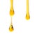 Yellow drips on white back. Lemon jelly or honey drops vector. Seamless horizontal background. Cartoon style.
