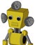 Yellow Droid With Box Head And Toothy Mouth And Two Eyes And Radar Dish Hat