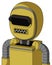 Yellow Droid With Bubble Head And Square Mouth And Black Visor Eye