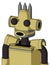 Yellow Droid With Cone Head And Round Mouth And Two Eyes And Three Spiked