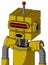Yellow Droid With Cube Head And Round Mouth And Visor Eye And Single Led Antenna