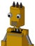 Yellow Droid With Cylinder Head And Vent Mouth And Two Eyes And Three Dark Spikes