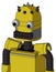 Yellow Droid With Dome Head And Keyboard Mouth And Two Eyes And Spike Tip