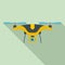 Yellow drone icon, flat style