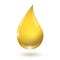 Yellow drop of oil drops down isolated vector