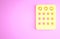 Yellow Drum machine icon isolated on pink background. Musical equipment. Minimalism concept. 3d illustration 3D render