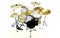 Yellow drum set drummer view 3d rendering