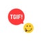 Yellow drunk emoji tgif logo like thank god it is friday