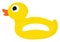 Yellow duck lifebuoy, illustration, vector