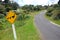 Yellow duck road sign rural area