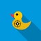 Yellow duck target icon, flat style