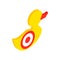 Yellow duck target isometric 3d icon