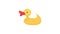 Yellow duck toy icon animation