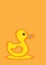 Yellow Duckling Hand Drawn Vector Cartoon