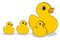 Yellow ducks ,illustration, vector