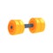 Yellow dumbbell, sport equipment cartoon vector Illustration