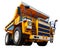 Yellow Dumper industrial truck isolated on the white background.