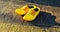 Yellow dutch shoes in Zaanse Schans Village, Holland