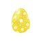 Yellow easter egg isolated on white background. Watercolor gouache hand drawn illustration. Happy easter holiday