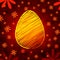 Yellow easter egg over brown old paper background with flowers