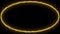 Yellow electric ellipse frame on dark background 4 K