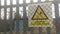 Yellow electric fence sign. UK