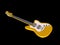 Yellow electric guitar isolated on black