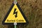 Yellow electrical hazard sign