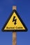 Yellow electrical hazard sign