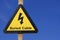 Yellow electrical hazard sign