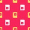 Yellow Electrical panel icon isolated seamless pattern on red background. Vector