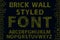 Yellow empty decorative brick wall style font. Vector illustration