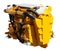 Yellow engine of motor boat