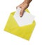 Yellow envelope and hand