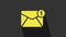 Yellow Envelope icon isolated on grey background. Received message concept. New, email incoming message, sms. Mail