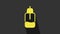 Yellow Essential oil bottle icon isolated on grey background. Organic aromatherapy essence. Skin care serum glass drop