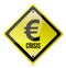 Yellow euro crisis sign illustration design