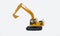 Yellow Excavator loaders