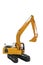 Yellow excavator  model with bucket lift up