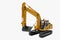 Yellow excavator  model with bucket lift up