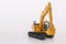 Yellow excavator   model  With bucket lift up