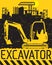 Yellow excavator work on construction site